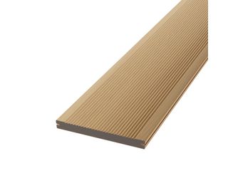 Terrassendiele WPC Lärche massiv braun einseitig Holzstruktur, einseitig geriffelt, längsseitige Nut, DREAMDECK WPC PLATINUM - 20 x 195 mm