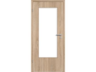 Zimmertür CPL T-Eiche glatt DIN-LA Vollspan KK1 "STANDARD"