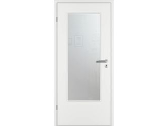 Zimmertür CPL Weißlack ähnlich RAL 9016 glatt DIN-LA Float satiniert Vollspan KK1 "STANDARD"