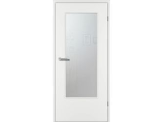 Zimmertür CPL Weißlack ähnlich RAL 9016 glatt DIN-LA Float satiniert Vollspan KK1 "STANDARD"