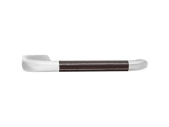 EDS96R - Griffstück Kent mit dunkelbraunem Leder in Edelstahl matt, rechts