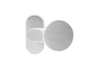 EK520RMGF RS 71, Knopf auf Rahmenrosette gekröpft fest o. Stift mit Gewinderrolle in Edelst. matt