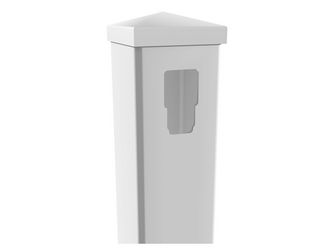 ELDORADO-Line Endpfosten 12,7x12,7x112,7cm für Schrägelemet PVC weiß