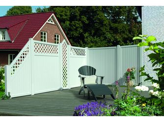 Sichtschutzzaun PVC unbehandelt Weiß "Easy"