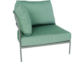 Eckelement Coco Lounge Aluminium greige Kissen 100% Polyacryl Salbei