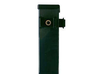 Eckpfosten Rechteckrohr 60x60mm inkl. Klemmhalter und Kunststoffkappe, Grün, 1600mm für 1030mm-Zaun