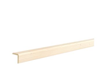 Eckschutzleiste Fichte 28x28x2400mm astig, massiv, weiß transp. endbehandelt