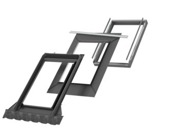 Eindeckrahmen EDJ CK02 2300 Ziegel vertieft + BDX Titanzink walzblank Eindeckrahmen EDJ CK02 2300 Ziegel vertieft + BDX Titanzink walzblank