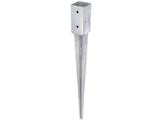Einschlag-Bodenhülse, für Vierkantholzpfosten, feuerverzinkt, 71x71/750mm Einschlag-Bodenhülse, für Vierkantholzpfosten, feuerverzinkt, 71x71/750mm