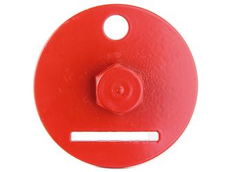 Einschraub-Werkzeug für Flechtzaunhalter, zinkphosphatiert, rubinrot besch., Ø60mm Einschraub-Werkzeug für Flechtzaunhalter, zinkphosphatiert, rubinrot besch., Ø60mm