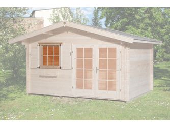 Einzelfenster für Gartenhaus 45mm, 91x91cm, natur