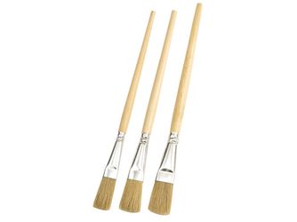 Emaillelackpinsel 3er-Set BASIC Nr. 1, 2, 3, helle Chinaborste, runde Zwinge