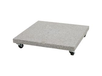 Ennio Granitschirmständer 90kg mit Rollen, hellgrau gebürstet, für Ampelschirme