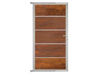 Tor Sichtschutzzaun WPC Deko-Rost/silber "FARÖ"