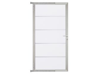 Tor Sichtschutzzaun WPC weiß/silber "FARÖ"