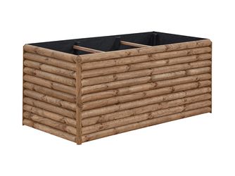 FINJA XL Halbpalisadenhochbeet, braun NEU Kiefer 187x87x77cm FINJA XL Halbpalisadenhochbeet, braun NEU Kiefer 187x87x77cm