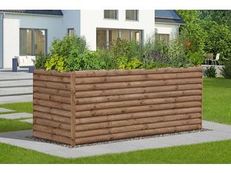 FINJA XL Halbpalisadenhochbeet, braun NEU Kiefer 187x87x77cm