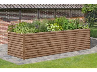 FINJA XXL Halbpalisadenhochbeet, braun NEU Kiefer 247x87x77cm