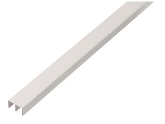 Führungsschienenprofil oben, PVC weiß, Lxlichte BxH 1000x6,5x10mm Führungsschienenprofil oben, PVC weiß, Lxlichte BxH 1000x6,5x10mm