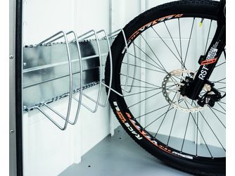 Fahrradständer bikeHolder für Gerätehäuser und HighBoard, Set für 3 Räder 720x100x330mm