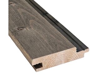 Fassadenprofil Blackline Vertical Nordic (nordische Fichte), mikrogeriffelt, Koralan® Vergrauungslasur Basalt, schwarze Feder - 26 x 96 mm