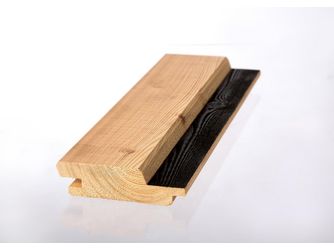 Fassadenprofil N&F Blackline Canadic (kanadische Lärche), angeraute Oberfläche, unbehandelt, schwarze Feder - 26 x 96 mm