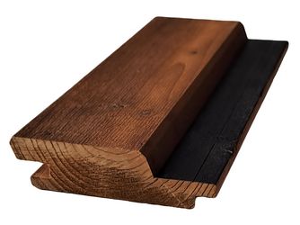 Fassadenprofil N&F Blackline Thermo Nordic (nordische Fichte), angeraute Oberfläche, Koralan® Color-Lasur Coffee, schwarze Feder - 26 x 96 mm