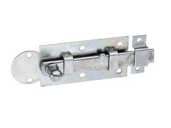 Fensterriegel, mit Knopf, gerade, mit Schlaufe, disp., Platte LxB100x30mm Fensterriegel, mit Knopf, gerade, mit Schlaufe, disp., Platte LxB100x30mm