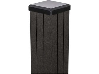 Fertigzaun Pfosten inkl. Kappe, Farbe: Anthrazit, zum Aufdübeln