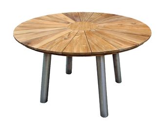Fjord Tisch Ø 130cm Edelstahl Teak Fjord Tisch Ø 130cm Edelstahl Teak