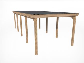 Flachdach Einzelcarport 617 Gr.3 mit Trapezblech-Dach