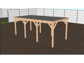 Flachdachcarport 3x6 m (BxT), KVH, inkl. Stahltrapezprofil ohne Antikondensvlies, fertig abgebundener Bausatz Flachdachcarport 3x6 m (BxT), KVH, inkl. Stahltrapezprofil ohne Antikondensvlies, fertig abgebundener Bausatz