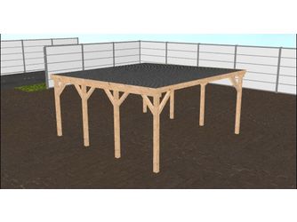 Flachdachcarport 6x5 m (BxT), KVH, inkl. Stahltrapezprofil ohne Antikondensvlies, fertig abgebundener Bausatz Flachdachcarport 6x5 m (BxT), KVH, inkl. Stahltrapezprofil ohne Antikondensvlies, fertig abgebundener Bausatz