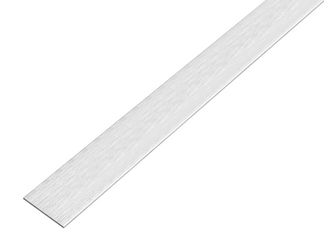 Flachstange, selbstklebend, Alu, edelstahldesign, hell, LxBxS 1000x15x2mm Flachstange, selbstklebend, Alu, edelstahldesign, hell, LxBxS 1000x15x2mm
