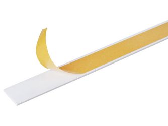 Flachstange, selbstklebend, PVC weiß, LxBxS 2600x20x2mm