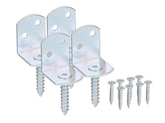Flechtzaunhalter, L-Form, galvanisch gelb verzinkt Flechtzaunhalter, L-Form, galvanisch gelb verzinkt