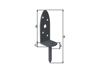 Flechtzaunhalter Ovado, L-Form, verzinkt, graphitgrau beschichtet Flechtzaunhalter Ovado, L-Form, verzinkt, graphitgrau beschichtet