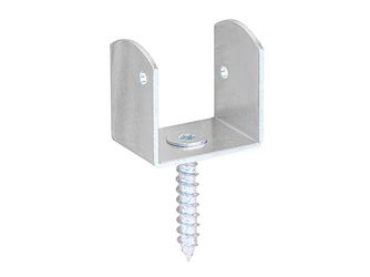 Flechtzaunhalter, U-Form, galvanisch gelb verzinkt Flechtzaunhalter, U-Form, galvanisch gelb verzinkt
