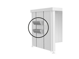 FloraBoard zu Seitendach Gerätehaus Neo silber- metallic 841x39x1972mm