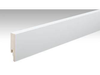 Folien-ummantelte Profile Fußleiste Profil 9 PK 2380x80x18mm 2266 Weiß DF (RAL 9016)