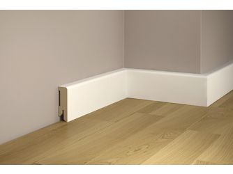 Folienleisten SL-5016 RAL9016 Weiss MDF foliert 2400x50x16mm Folienleisten SL-5016 RAL9016 Weiss MDF foliert 2400x50x16mm