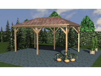 Freisitz FS-5030 Skand. Fichte Walmdach 460x360cm