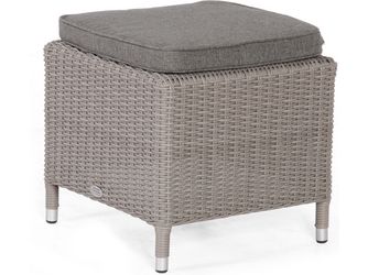 Fußhocker Solares PE Kunststoffgefl Stone-Grey Aluminiumgestell 1 Sitzer