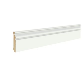 Fußleiste Deckweiß 13x68x2400mm Massiv, profiliert