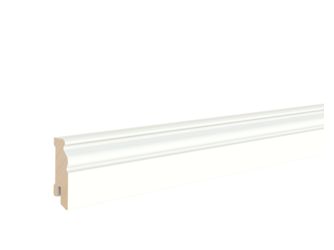 Fußleiste Deckweiß profil. 18x58x2400mm Massiv, profiliert, PEFC, Clip