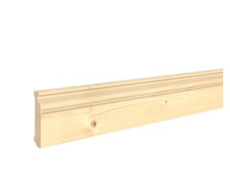 Fußleiste Fichte profil. 13x68x2400mm astig, massiv, roh