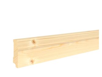 Fußleiste Fichte profil. 18x68x2400mm astig, massiv, roh