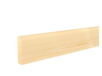 Fußleiste Fichte rund 12x58x2400mm astig us/sf, massiv, roh