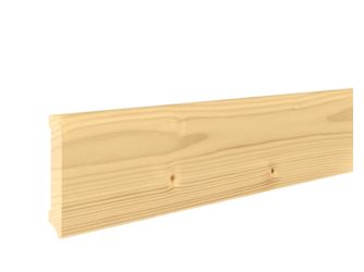 Fußleiste Fichte rund 12x70mm astig, massiv, farblos endbehandelt