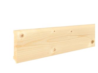 Fußleiste Fichte rund 12x70x2400mm astig, massiv, roh